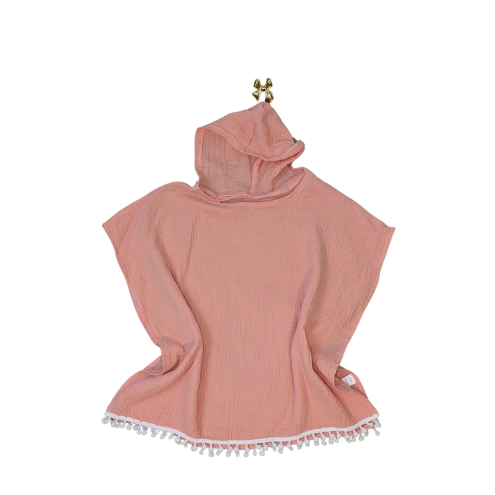 Girl Long Hooded Cape Dress Cloak Poncho Blouse  - Beach Blouse Dress